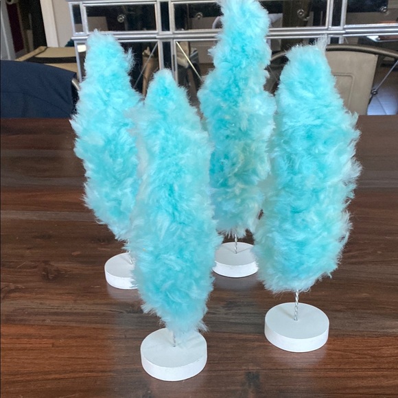 Ashland Other - Set of Blue Fuzzy Tabletop Trees